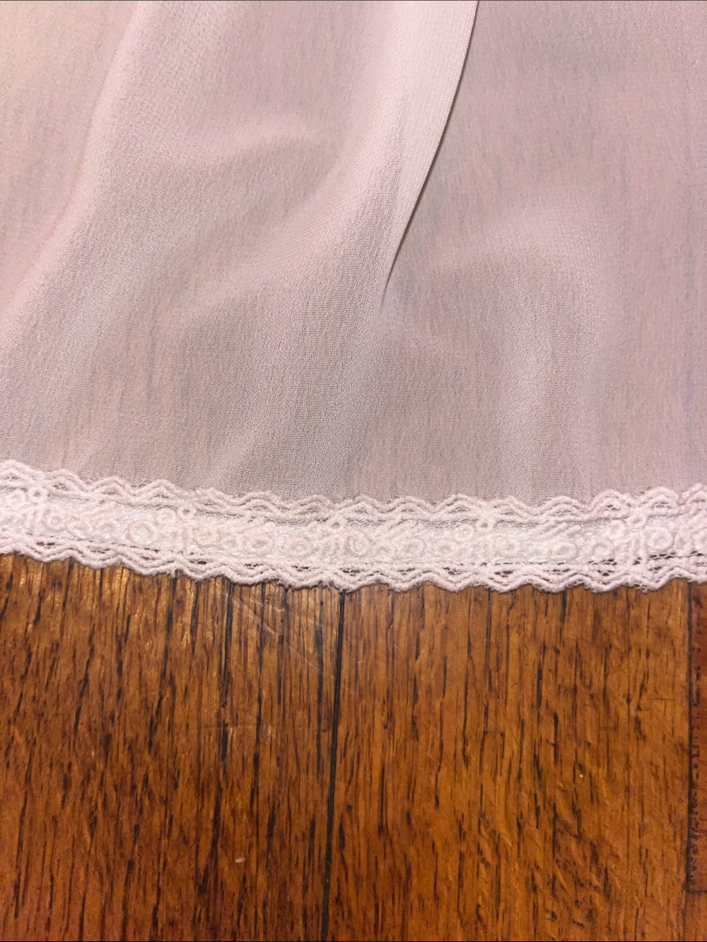 Club X | 100% Silk Sheer White Lace-Trim Button Front Dress - Picture 9 of 9